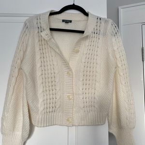 Cream cable knit cardigan